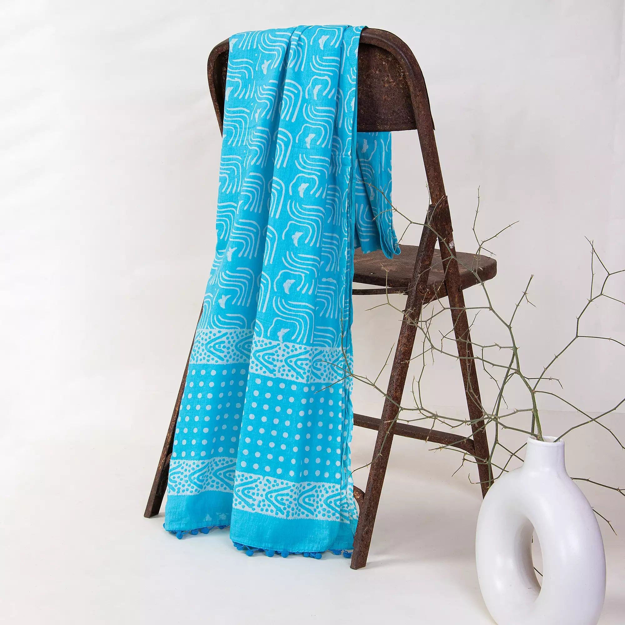 Hand Block Printed Cotton Dupatta for Woman Daily Use